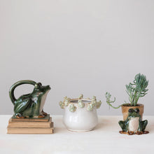 Load image into Gallery viewer, Stoneware Planter with Rim of Frogs
