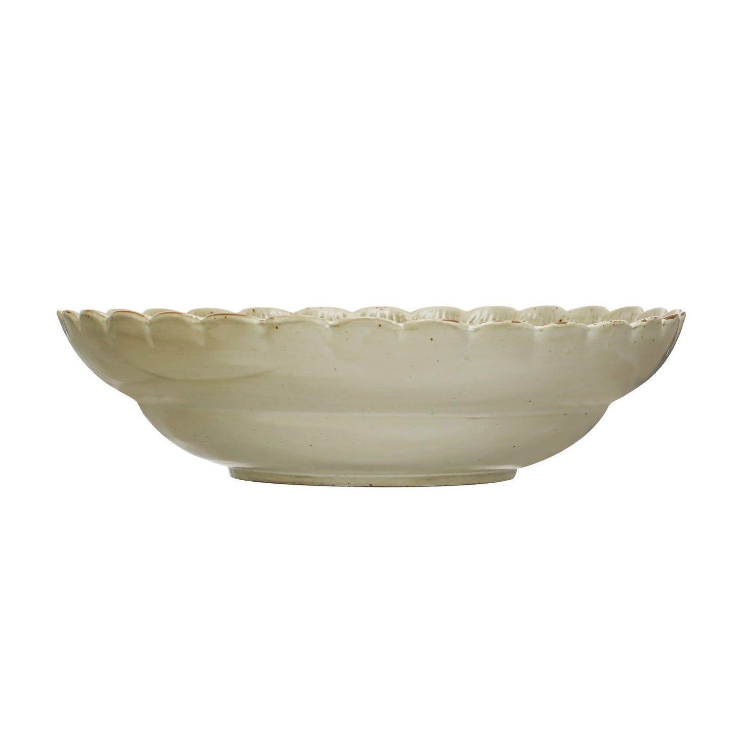 Green Scalloped Serving Bowl