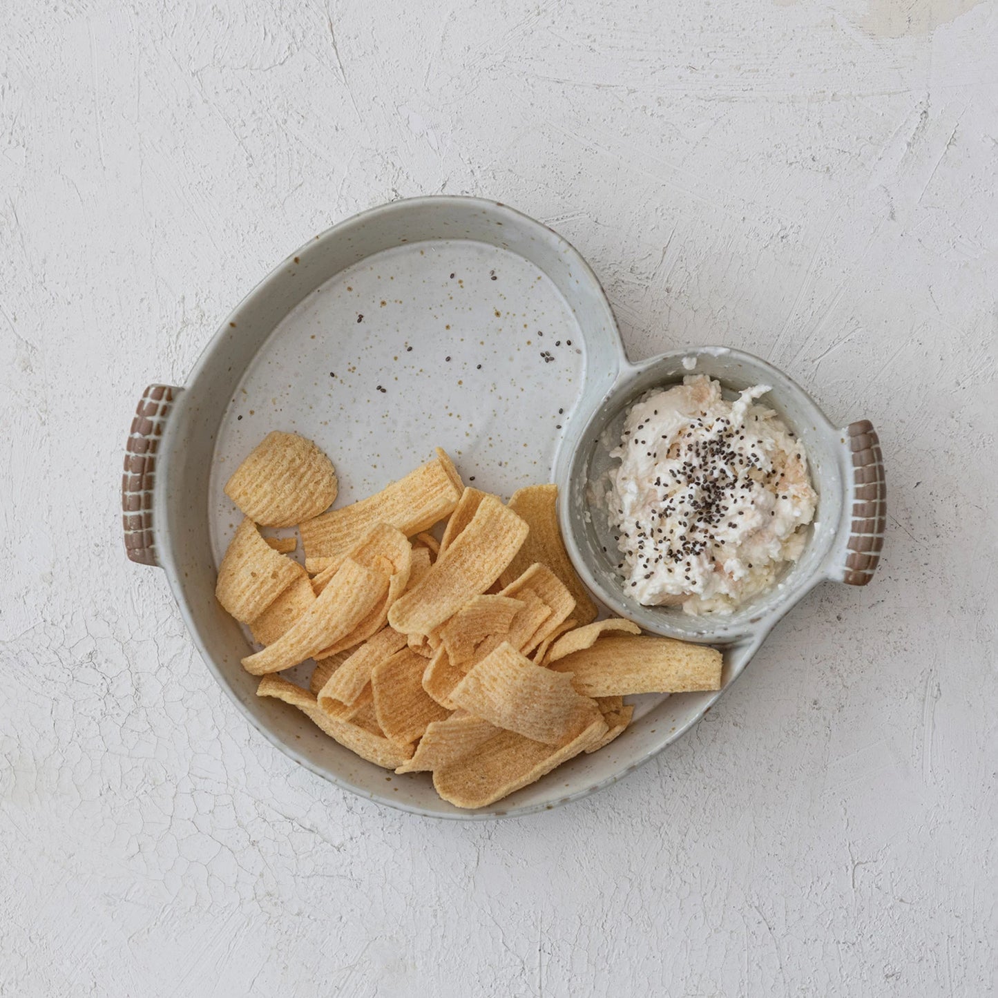 Sectioned Chip & Dip Serving Dish