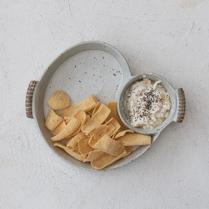 Sectioned Chip & Dip Serving Dish