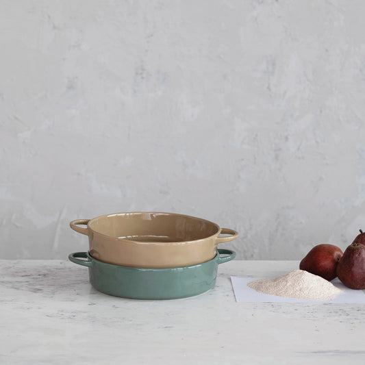 Stoneware Serving Bowl with Handles