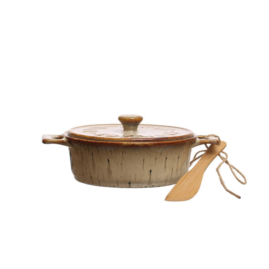 Stoneware Brie Baker & Spreader Set