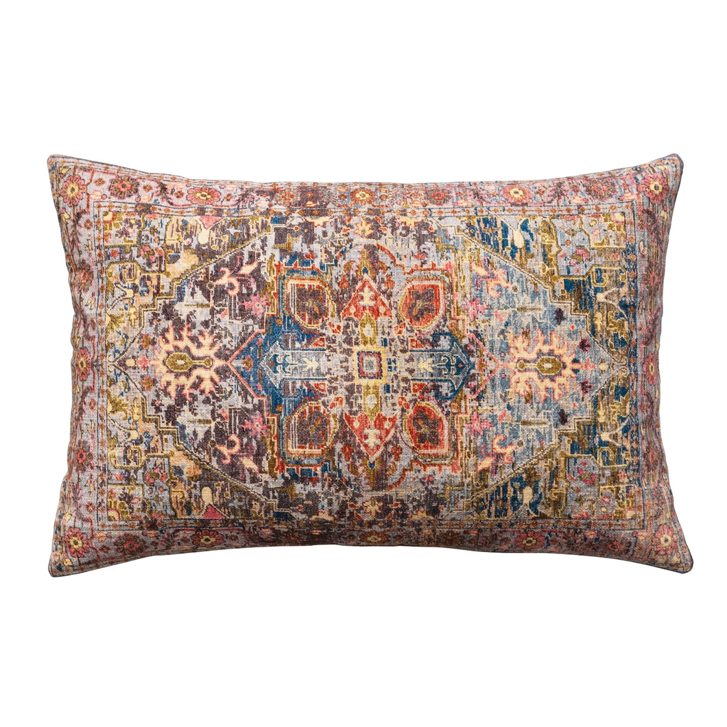 Blue Multi Pattern Lumbar Pillow