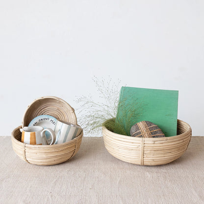 Hand-Woven Rattan Bowl
