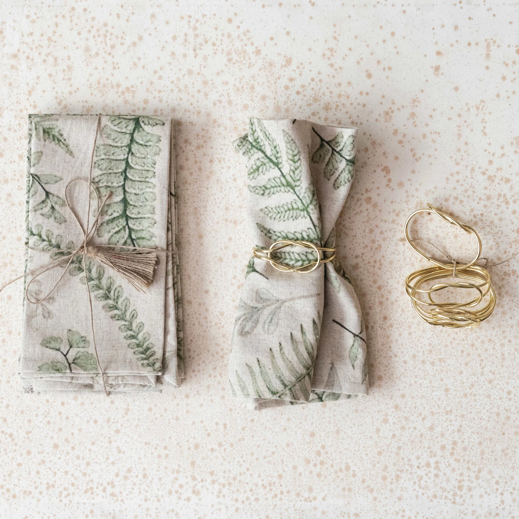 Gold Twisted Knot Napkin Rings