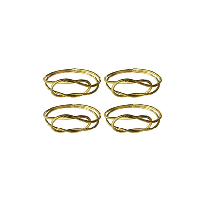 Gold Twisted Knot Napkin Rings