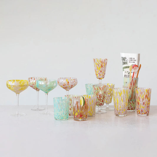 Blown Confetti Coupe Glasses