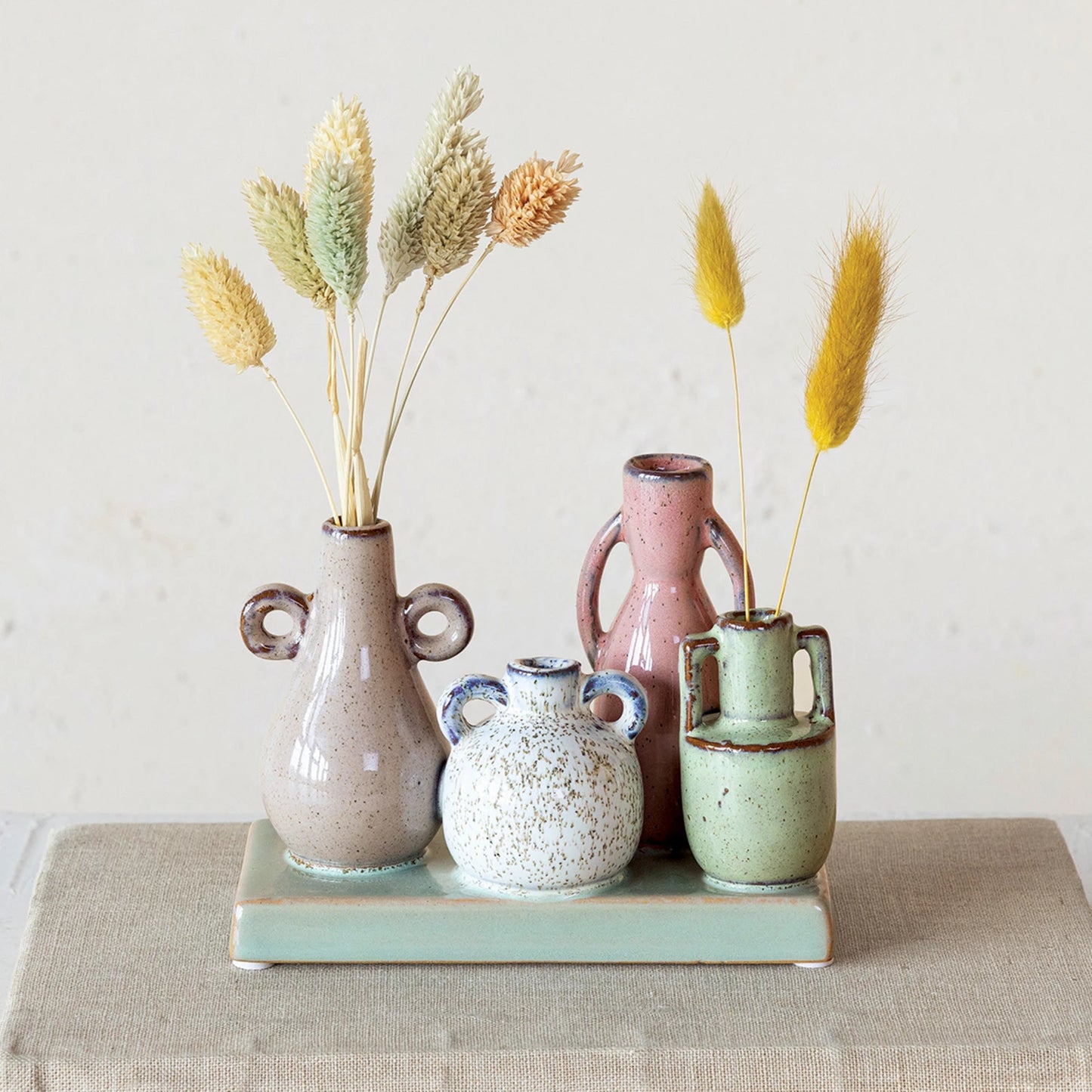 Stoneware Mounted Bud Vases
