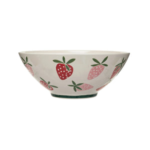 Rustic Strawberries Serving Bowl