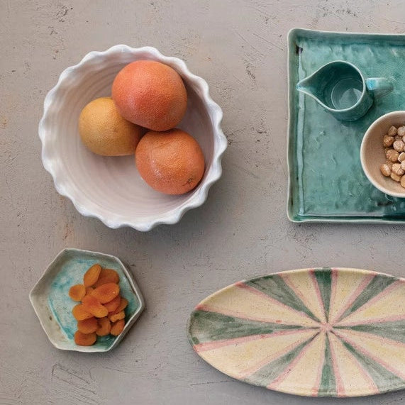 Coastal Colors Large Scalloped Bowl