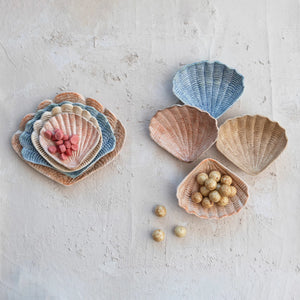 Painted Shell Shaped Dish Set