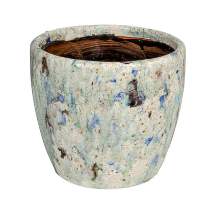 Blue Marine Crackle Glazed Planters