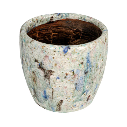 Blue Marine Crackle Glazed Planters