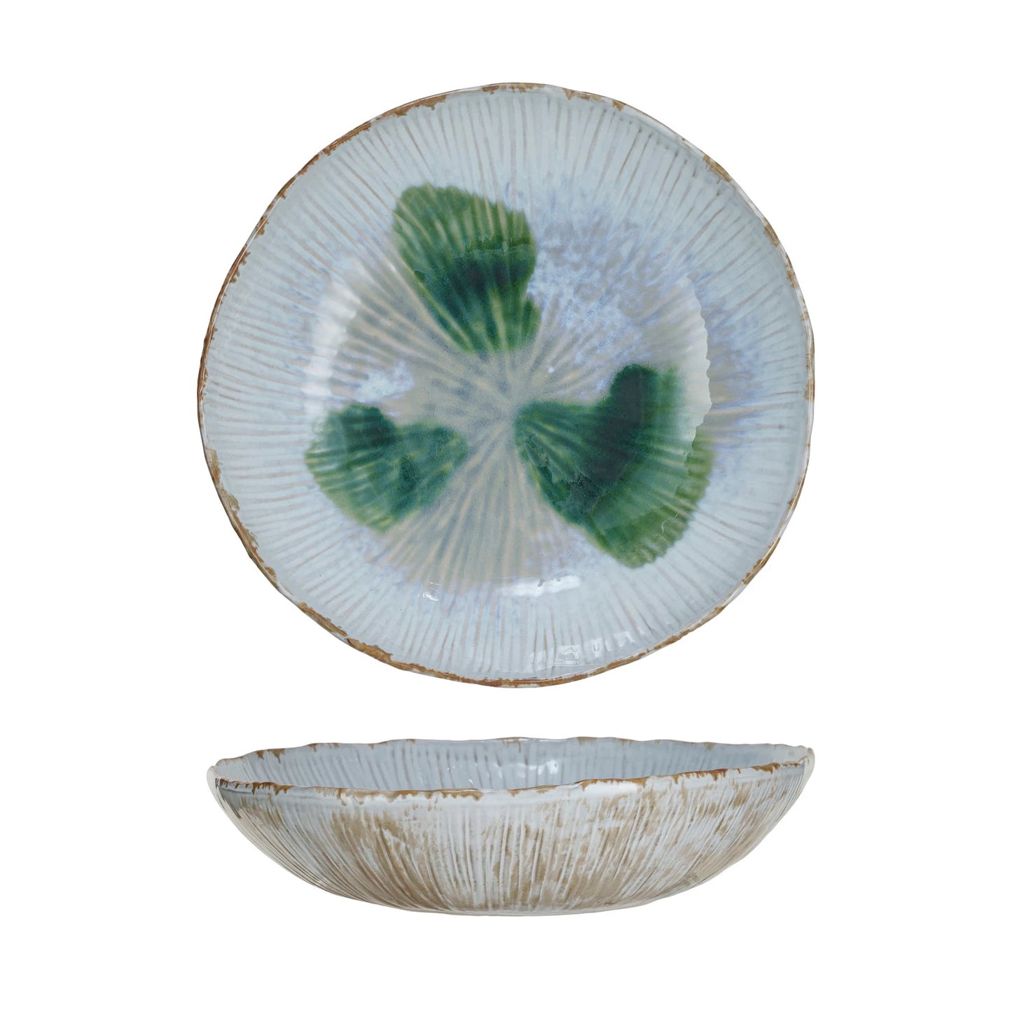 Green & Blue Crackle Glaze Bowl