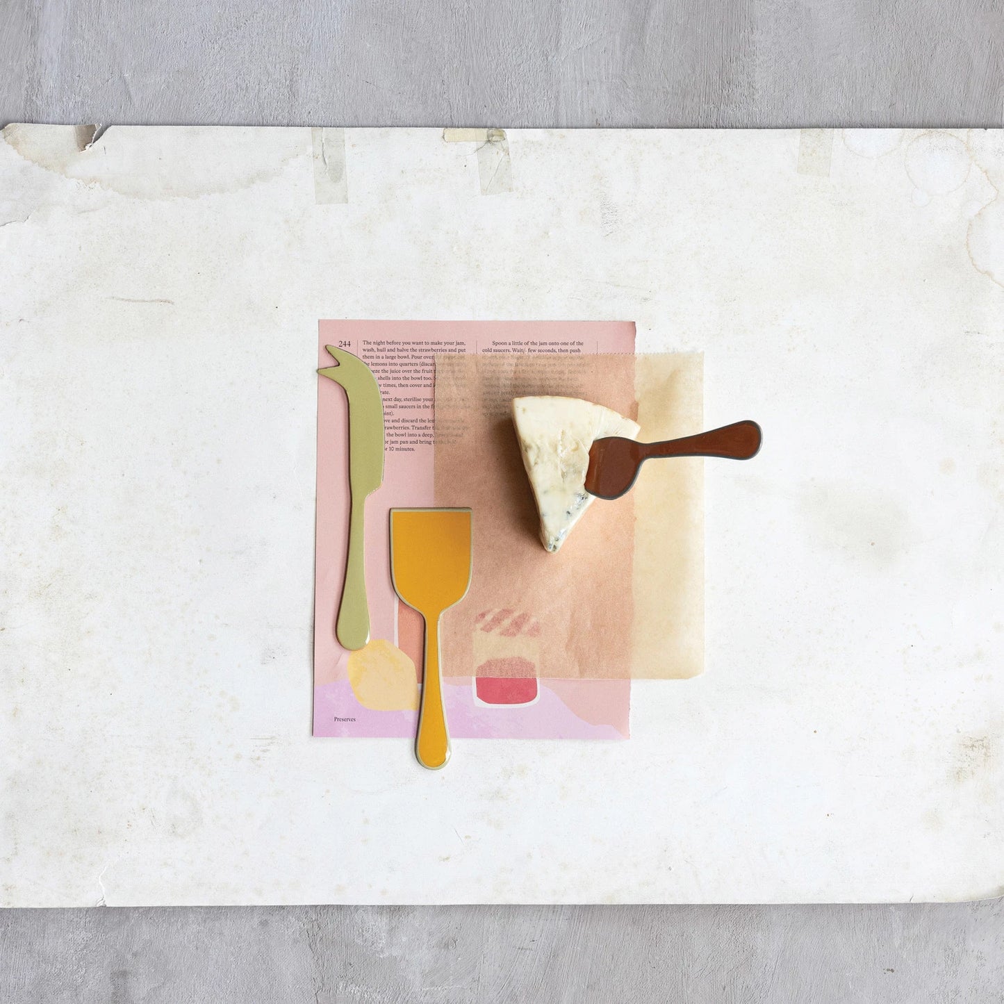 Bistro Enameled Cheese Knives