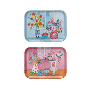 Cheery Florals Bamboo Tray