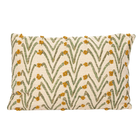 Lennon Floral Lumbar Pillow with French Knots
