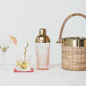 Pink Glass Cocktail Shaker