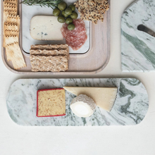 Load image into Gallery viewer, Green Melange Oval Marble Cheese Board
