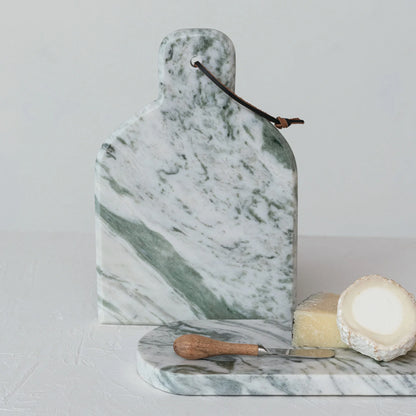 Green Melange Marble Board w/ Canape Knife