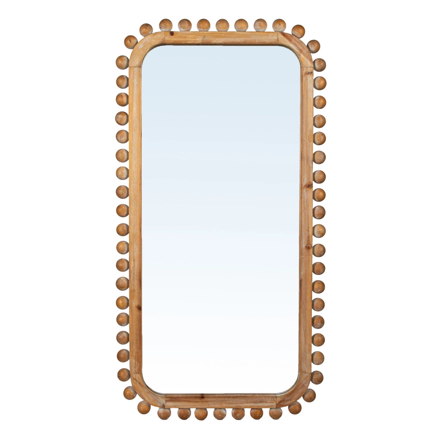 Happy House Wood Ball Framed Wall Mirror