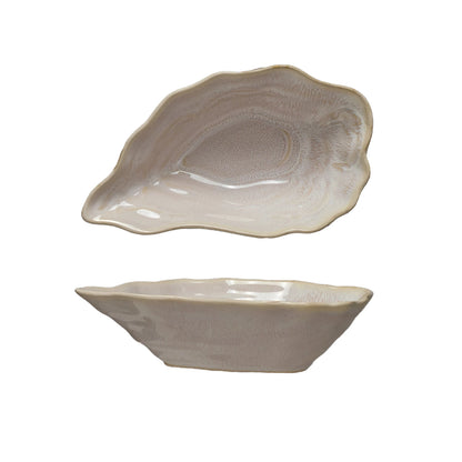 Small Stoneware Oyster Shell Shaped Bowl