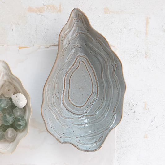 Stoneware Oyster Shell Shaped Bowl