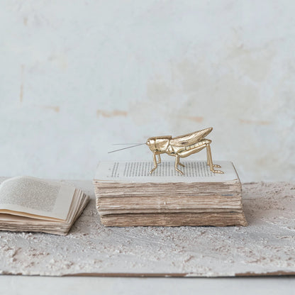 Golden Grasshopper Figurine
