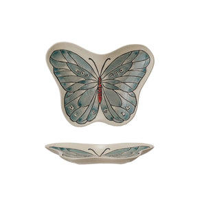 Whimsical Butterfly Stoneware Plate