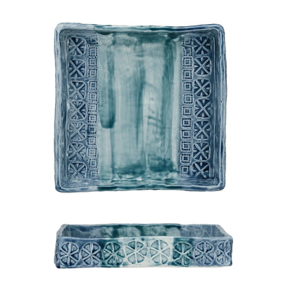 Debossed Stoneware Napkin Holder