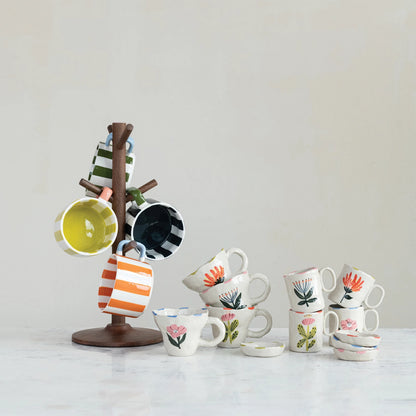 Oversized Hand-Painted Stripes Mug