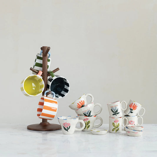 Oversized Hand-Painted Stripes Mug