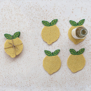 Beaded Lemon Coasters Set