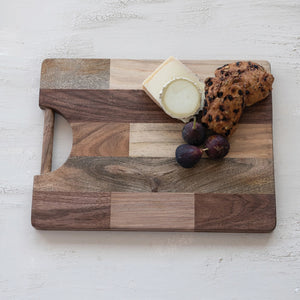 Wood End Grain Cheese Board with Handle