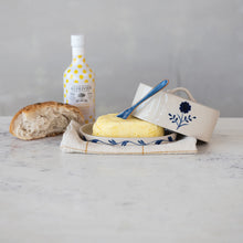 Load image into Gallery viewer, Blue Flora Stoneware Butter Dish
