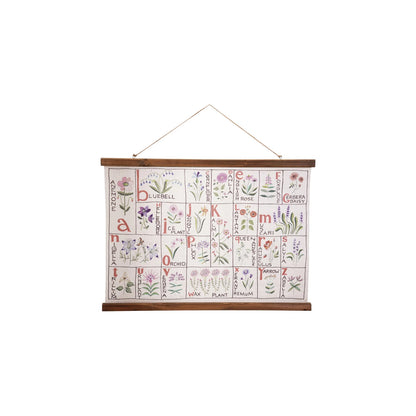 ABCs of Flowers Canvas & Wood Scroll