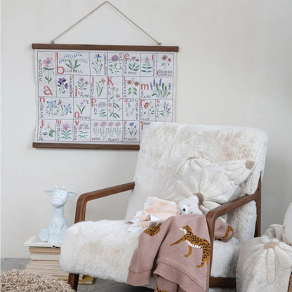 ABCs of Flowers Canvas & Wood Scroll
