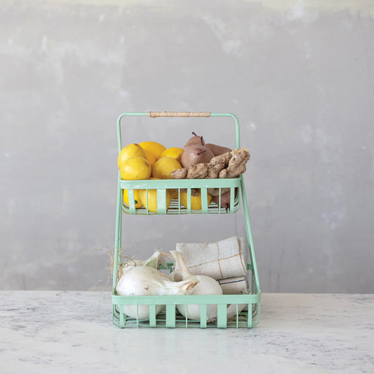 Decorative Metal 2-Tier Tray
