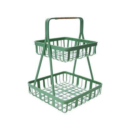 Decorative Metal 2-Tier Tray