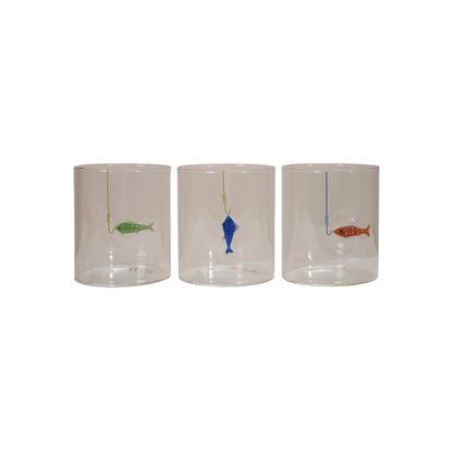 Fish On Hook Drinking Glass