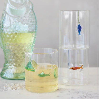 Fish On Hook Drinking Glass