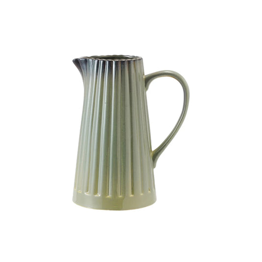 Ribbed Stoneware Pitcher