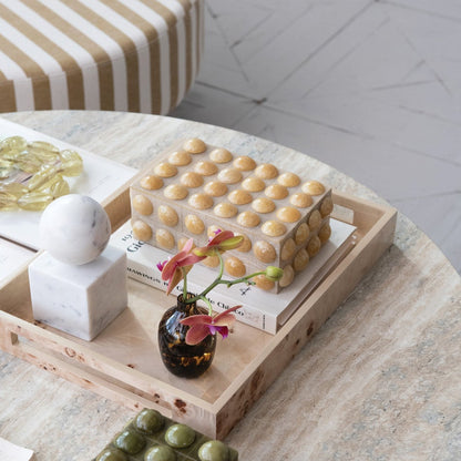 Handmade Marbled Cream Resin Bobbin Box