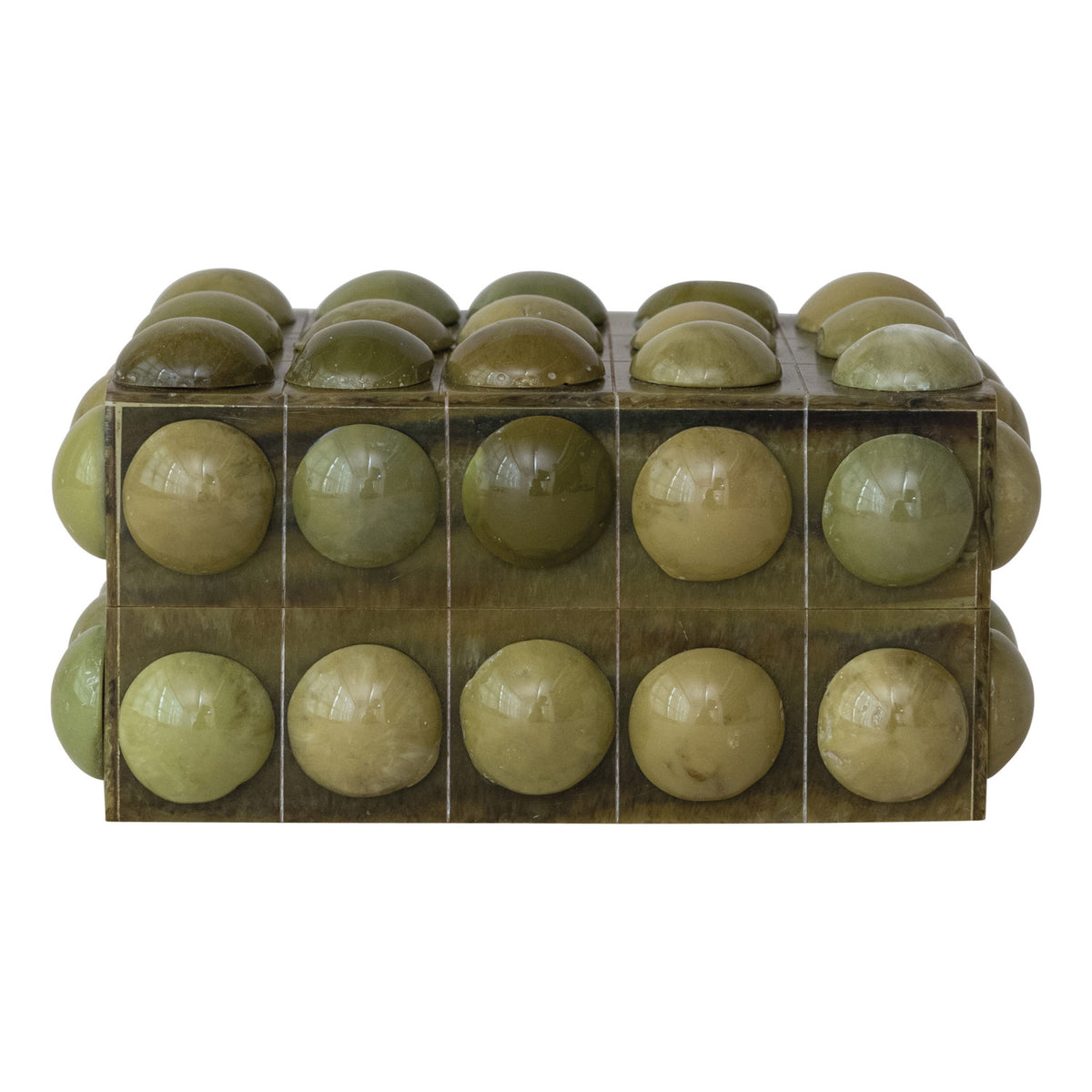 Handmade Marbled Green Resin Bobbin Box