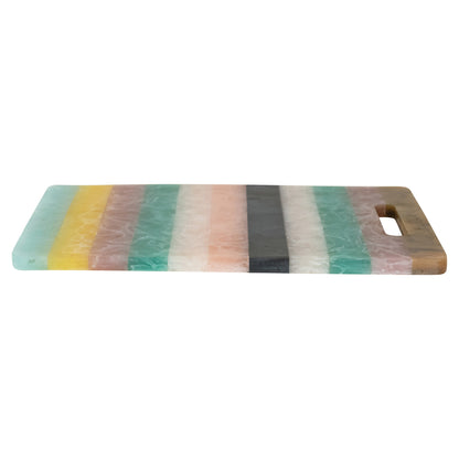 Marbled Resin Retro Striped Cheese Board