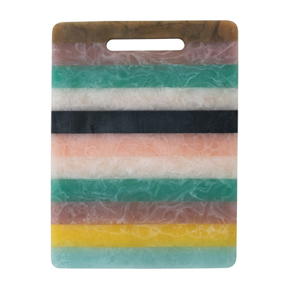 Marbled Resin Retro Striped Cheese Board