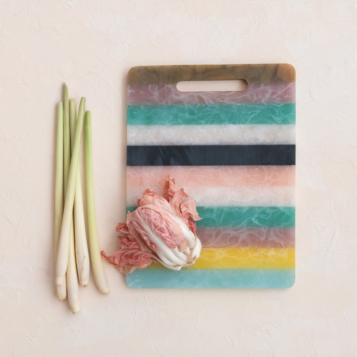 Marbled Resin Retro Striped Cheese Board