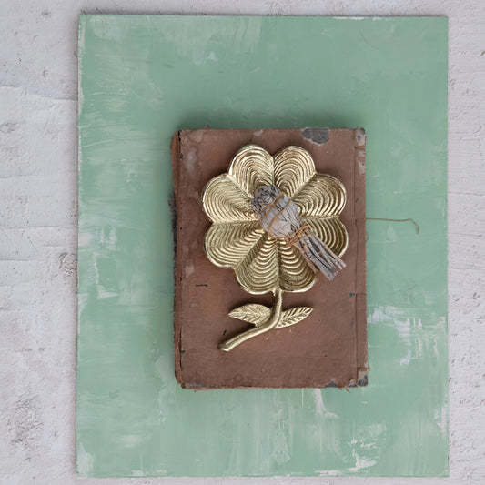Golden Cast Aluminum Flower Shaped Dish