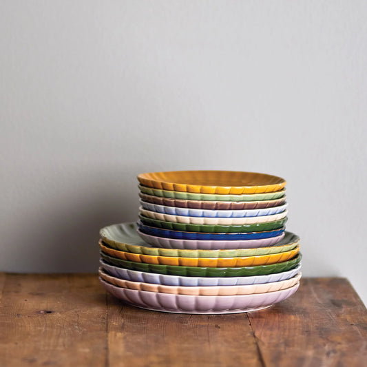 Glazed Fluted Stoneware Plate