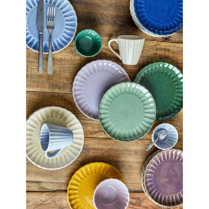 Glazed Fluted Stoneware Plate